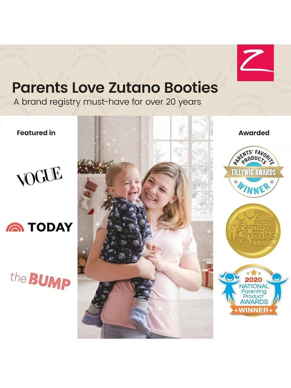 2 Pairs unisex Zutano Light Gray Baby Booties with Snap Cuffs